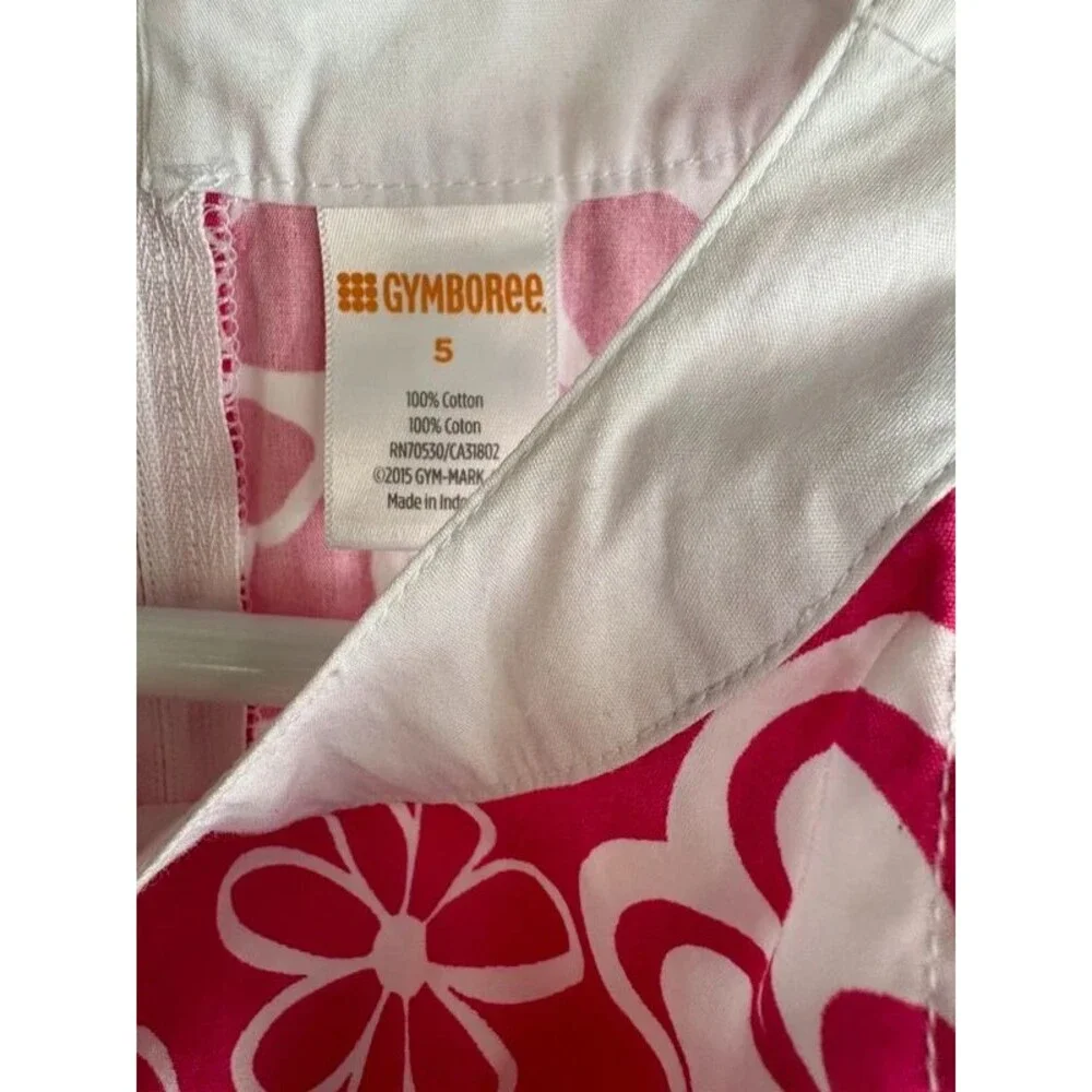 100% cotton Gymboree 5 kids dress pink and white